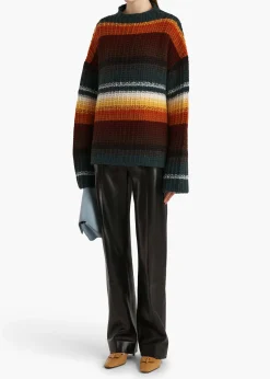 Khaite Knitwear-Yanis Sweater in Multicolor Stripe