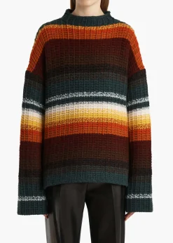 Khaite Knitwear-Yanis Sweater in Multicolor Stripe
