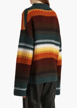 Khaite Knitwear-Yanis Sweater in Multicolor Stripe